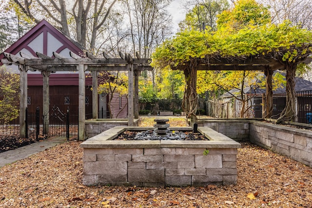 view of patio featuring a pergola