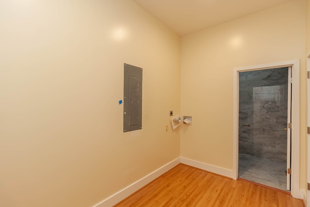 empty room with light wood-type flooring