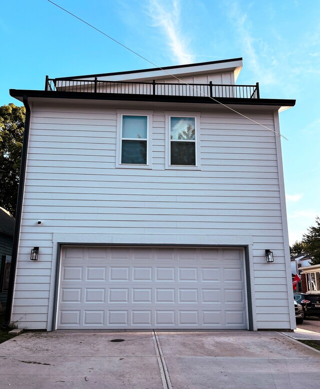 view of home's exterior with a garage