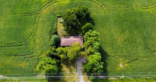 aerial view with a rural view