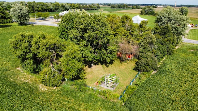 aerial view with a rural view