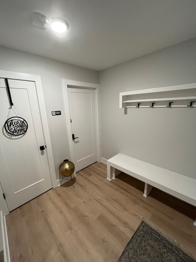 mudroom featuring light hardwood / wood-style flooring