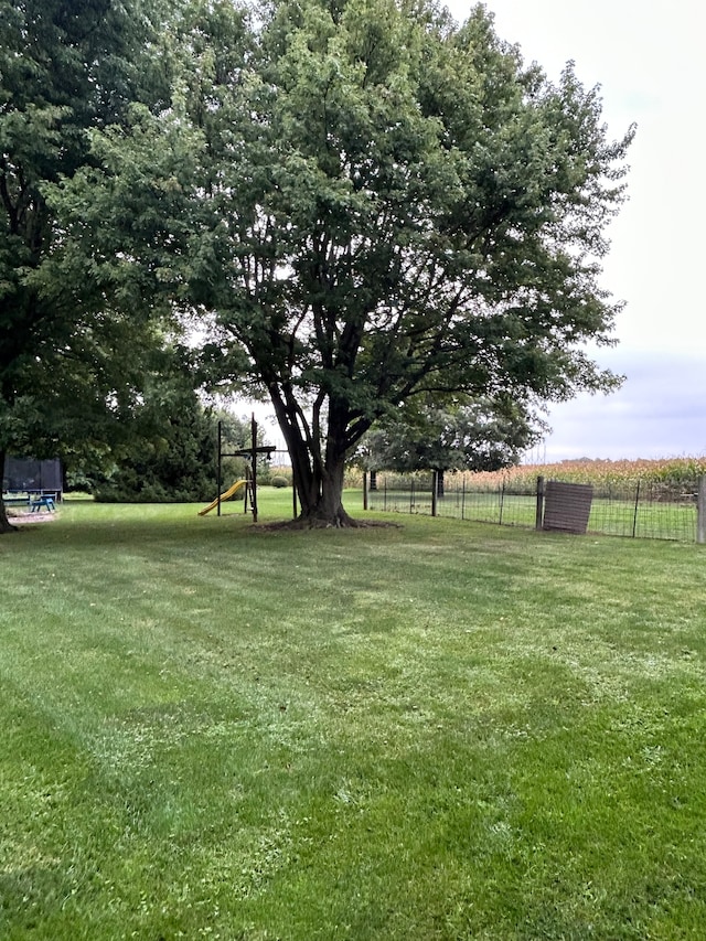 view of yard with a playground