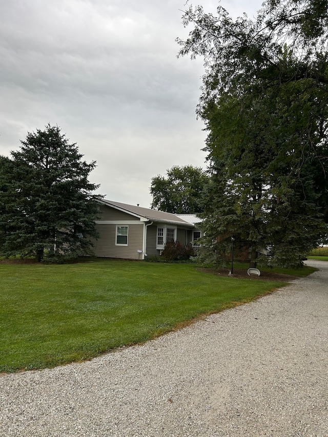 view of front of house with a front yard