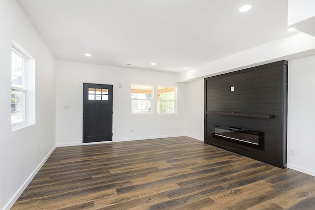 entrance foyer featuring dark hardwood / wood-style flooring