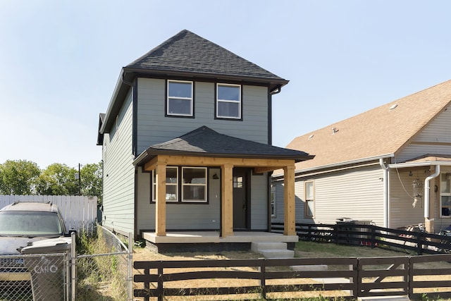 view of front property featuring a porch