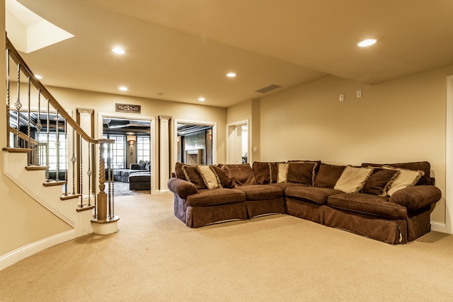 view of carpeted living room