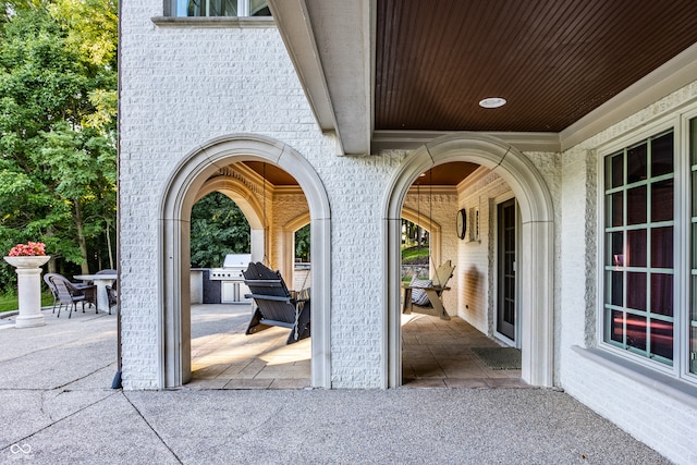 view of patio / terrace featuring area for grilling and grilling area