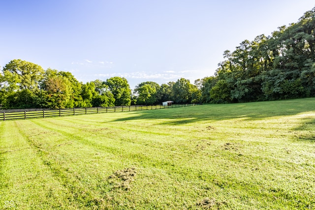 view of yard with a rural view