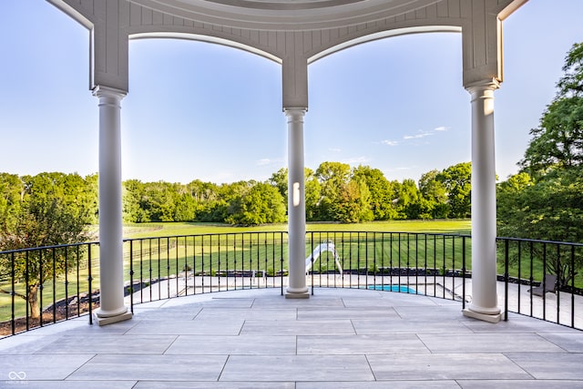 view of patio / terrace featuring a balcony