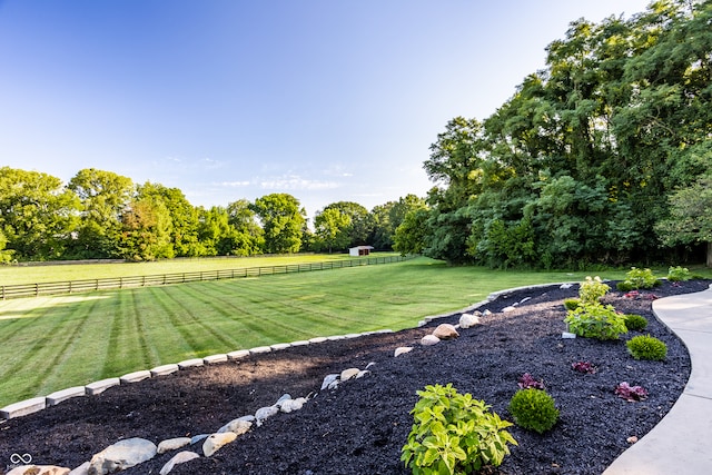 view of yard featuring a rural view