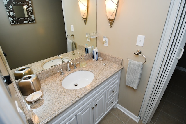 bathroom featuring tile patterned floors and vanity