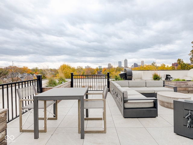 view of patio featuring an outdoor living space