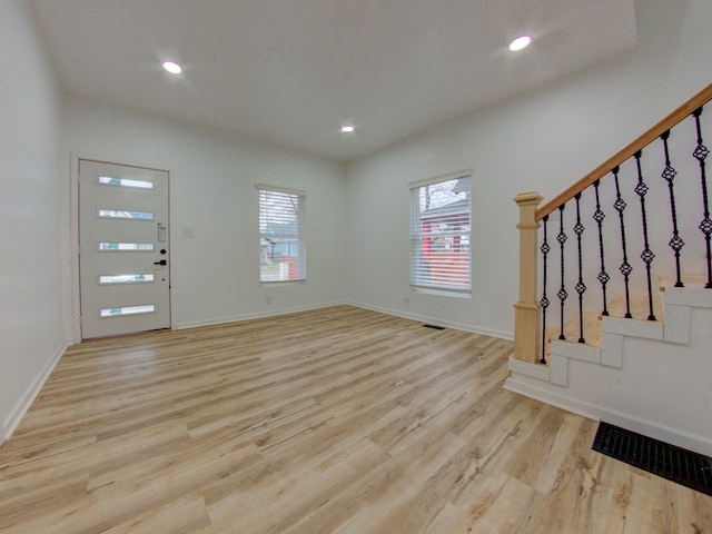 foyer featuring light wood-type flooring