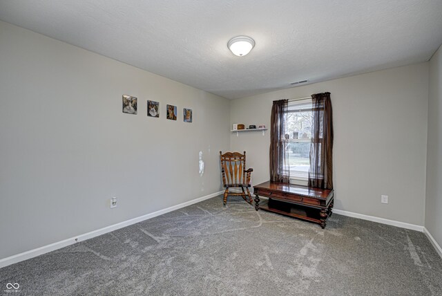 310 Jefferson, Coatesville, IN 46121 - living area featuring carpet, baseboards, and a textured ceiling