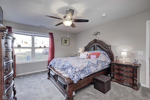 310 Jefferson, Coatesville, IN 46121 - carpeted bedroom with baseboards and a ceiling fan