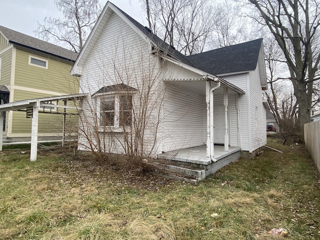 exterior space with a lawn