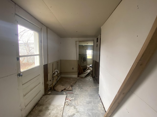 interior space with washer / clothes dryer