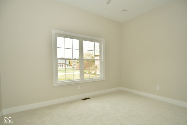 spare room with a healthy amount of sunlight and carpet