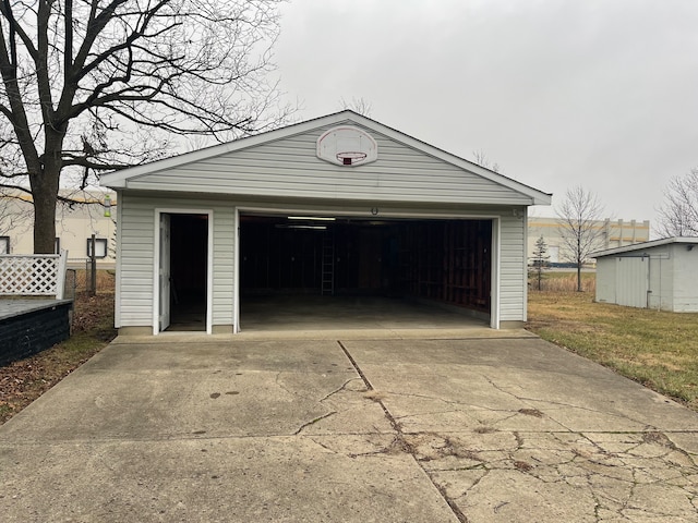 view of garage