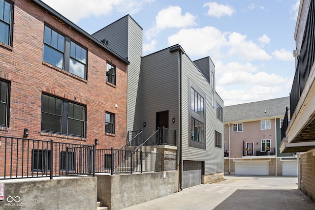 view of property featuring a garage