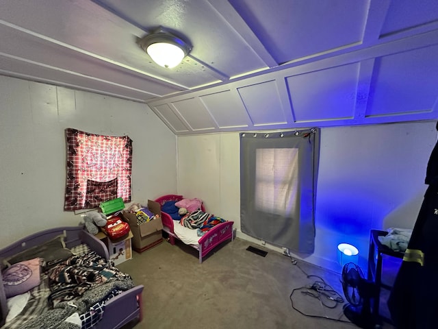 interior space featuring vaulted ceiling