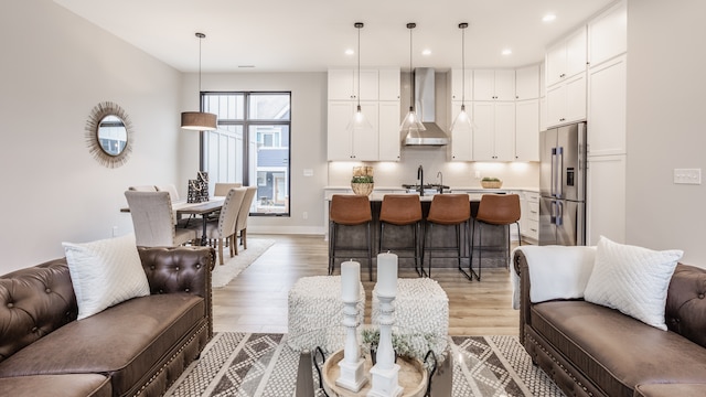 living room featuring hardwood / wood-style floors