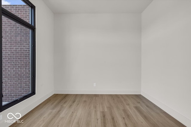 empty room featuring light wood-type flooring