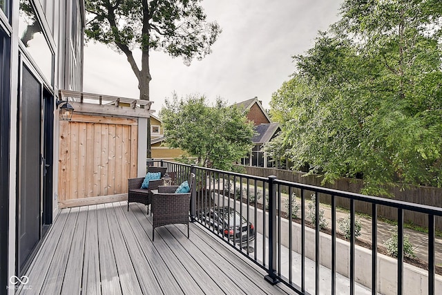 wooden deck with fence