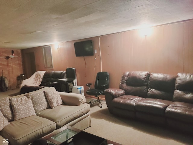 view of carpeted home theater