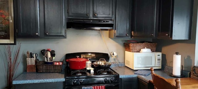 kitchen with black range