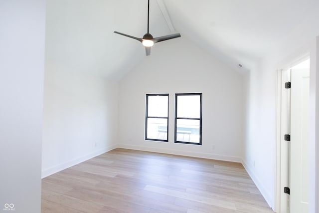 2133 N Talbott St, Indianapolis, IN 46202 - bonus room with light wood-style floors, lofted ceiling, and a ceiling fan