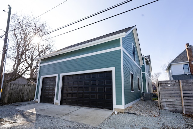 garage with central AC