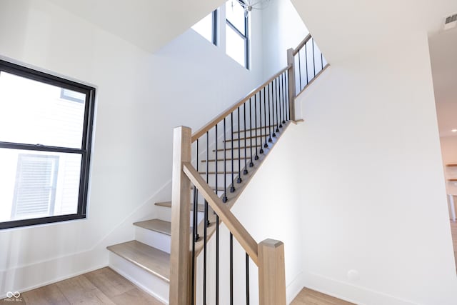 2133 N Talbott St, Indianapolis, IN 46202 - staircase with wood finished floors