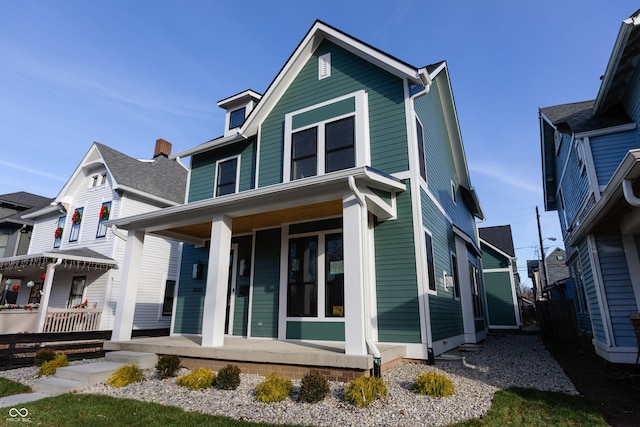 view of front of home with a porch