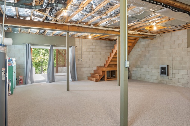 basement with carpet