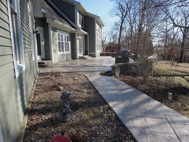 view of yard with a patio area