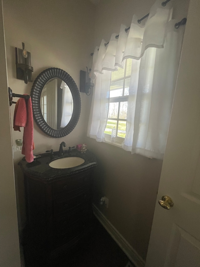 bathroom with oversized vanity