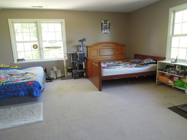 bedroom featuring carpet