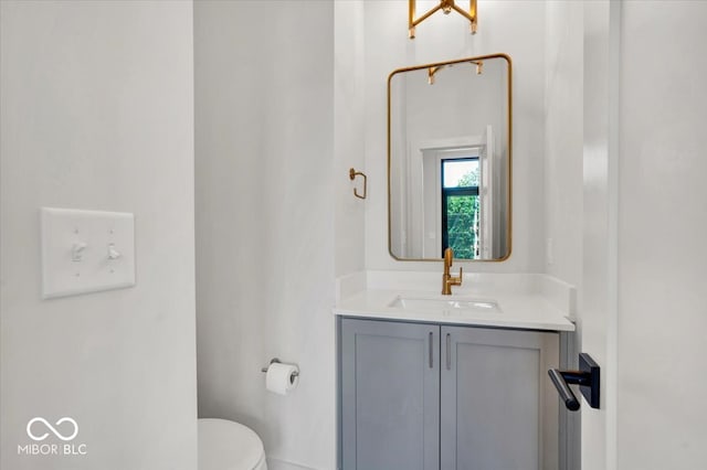 bathroom with toilet and vanity