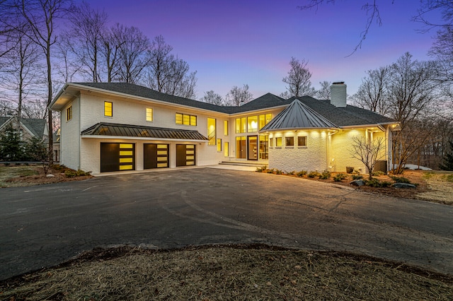 view of front of house with a garage