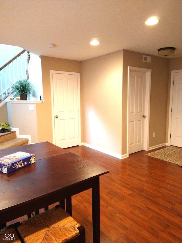 office featuring dark wood-type flooring