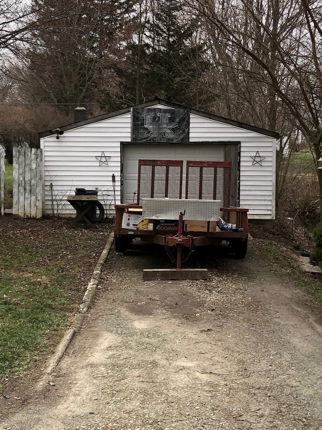 view of garage