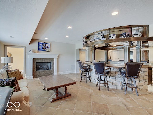 view of tiled dining room