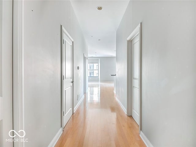 corridor featuring light hardwood / wood-style floors