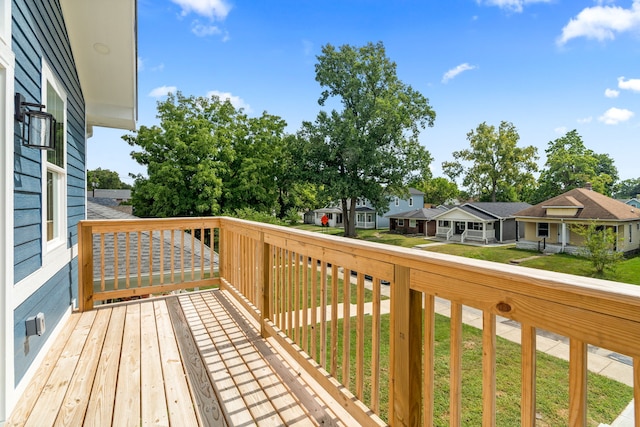 deck with a lawn