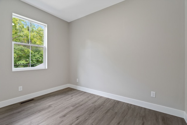 empty room with light wood-type flooring