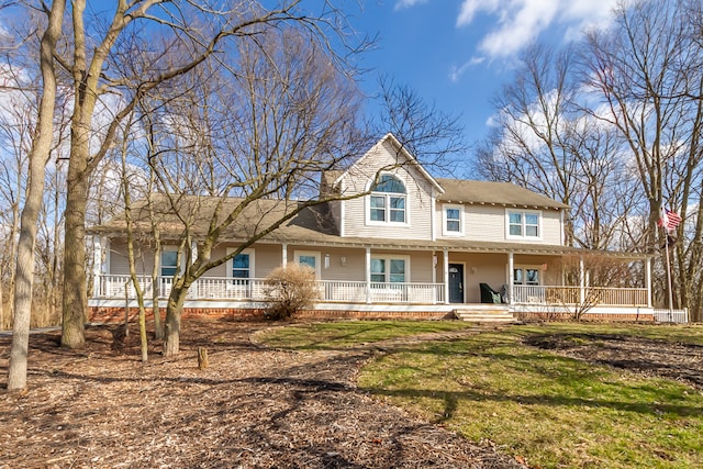 view of front of house with covered porch