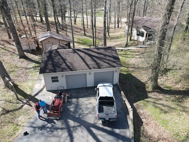 exterior space with a storage unit