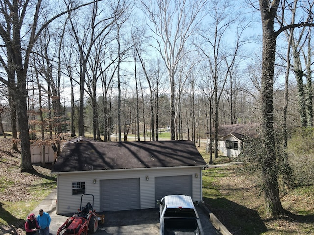 view of garage